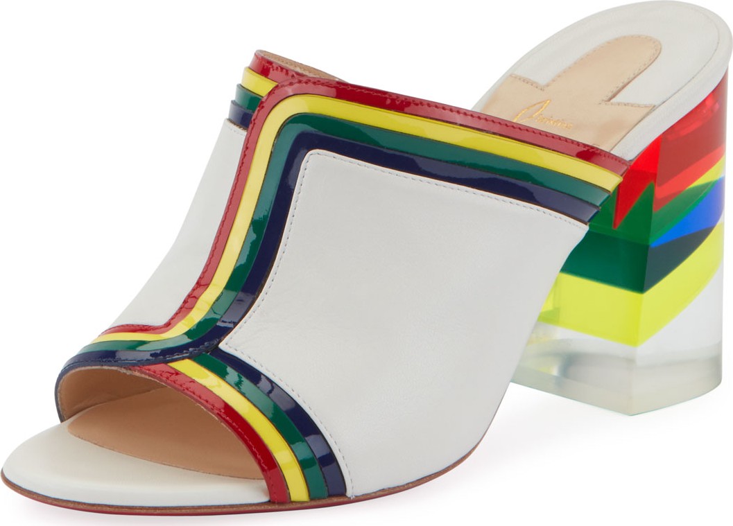 Christian Louboutin Ranimule 85 Plexi-Heel Red Sole Slide Sandals