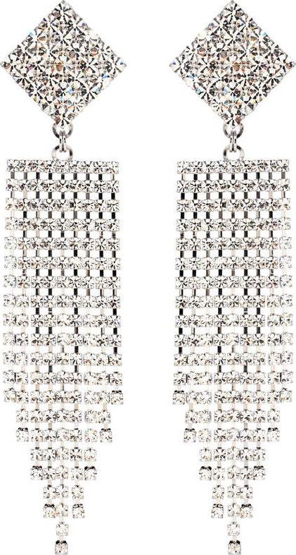 Alessandra Rich Crystal waterfall clip-on earrings