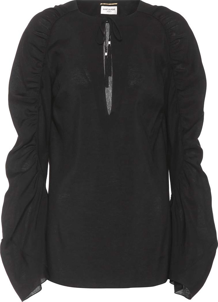 Saint Laurent Tassel-trimmed blouse