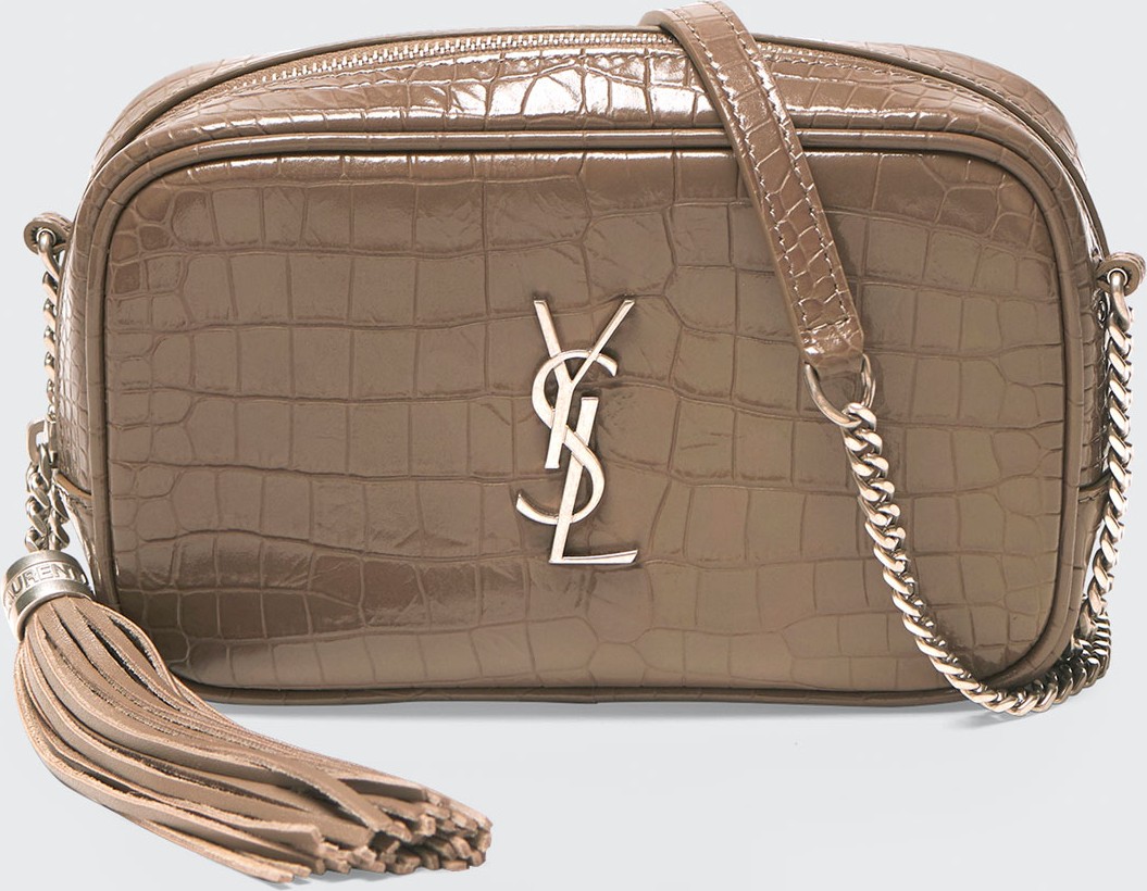 Saint Laurent Lou Mini Monogram YSL Croco Camera Bag