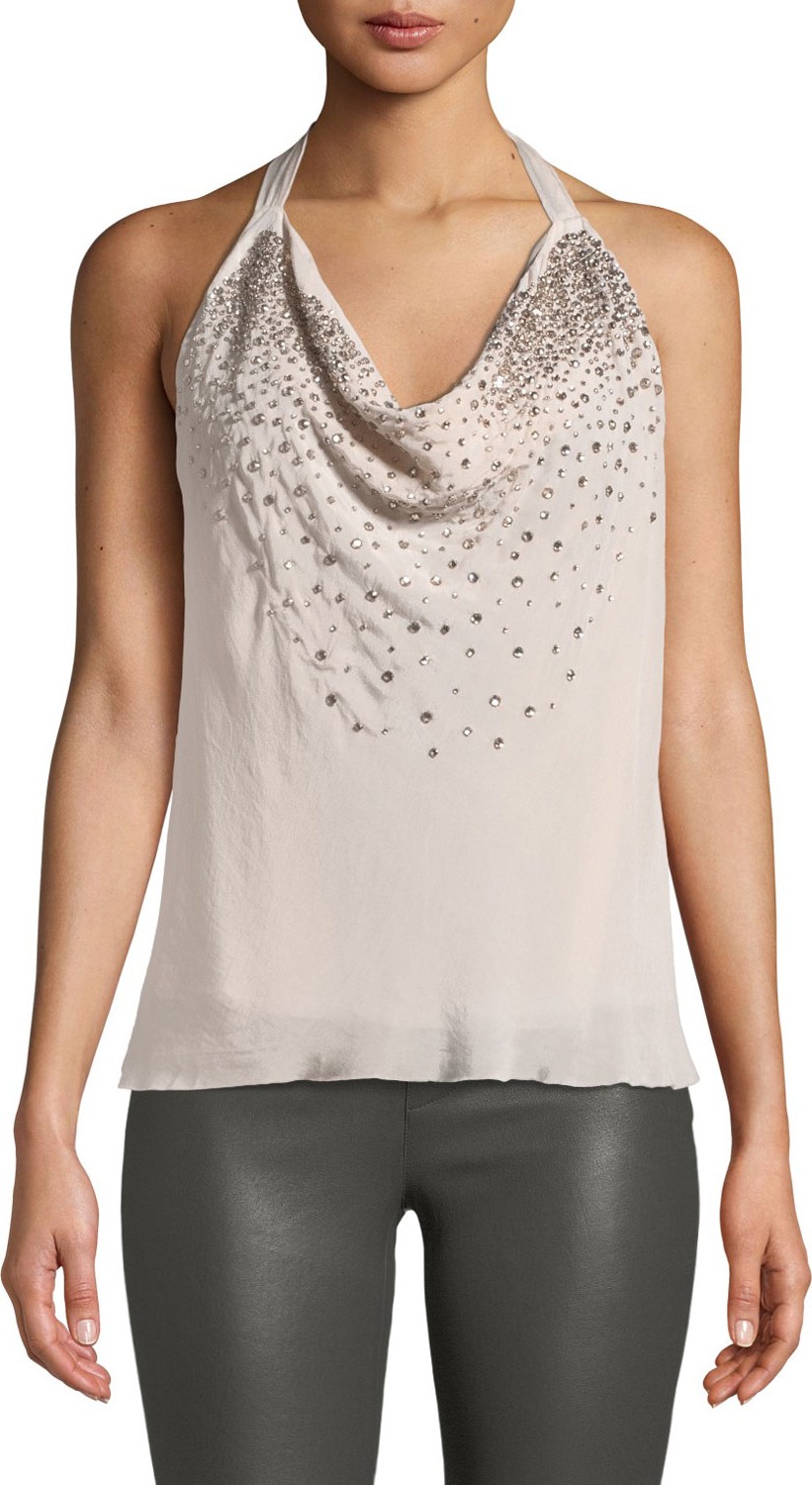 Ramy Brook Coley Embellished Halter Top