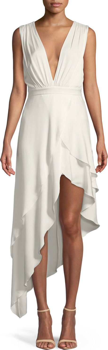 Alice + Olivia Chantay Sleeveless Asymmetric Maxi Dress