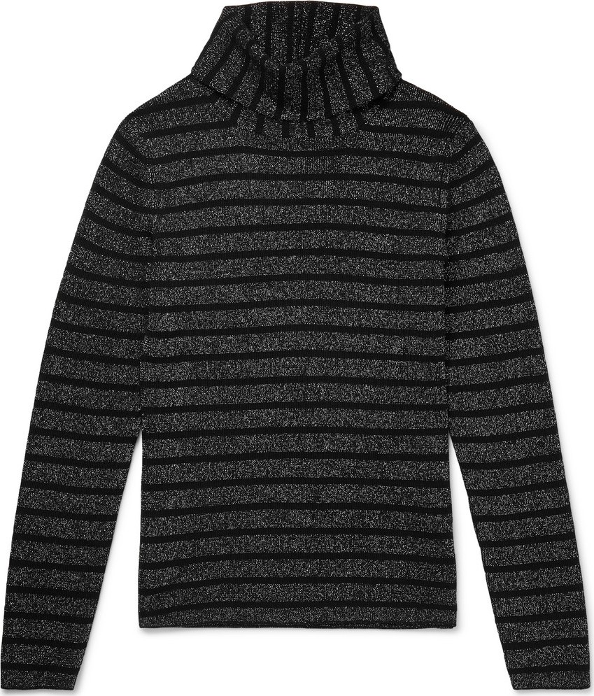 Saint Laurent Slim-Fit Striped Wool and Lurex-Blend Rollneck Sweater