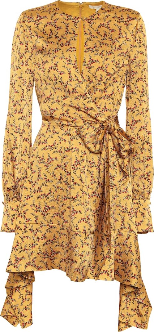 Jonathan Simkhai Floral hammered silk-satin dress