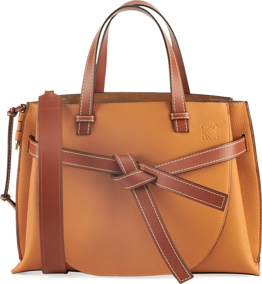 LOEWE Gate Two-Tone Leather Tote Bag