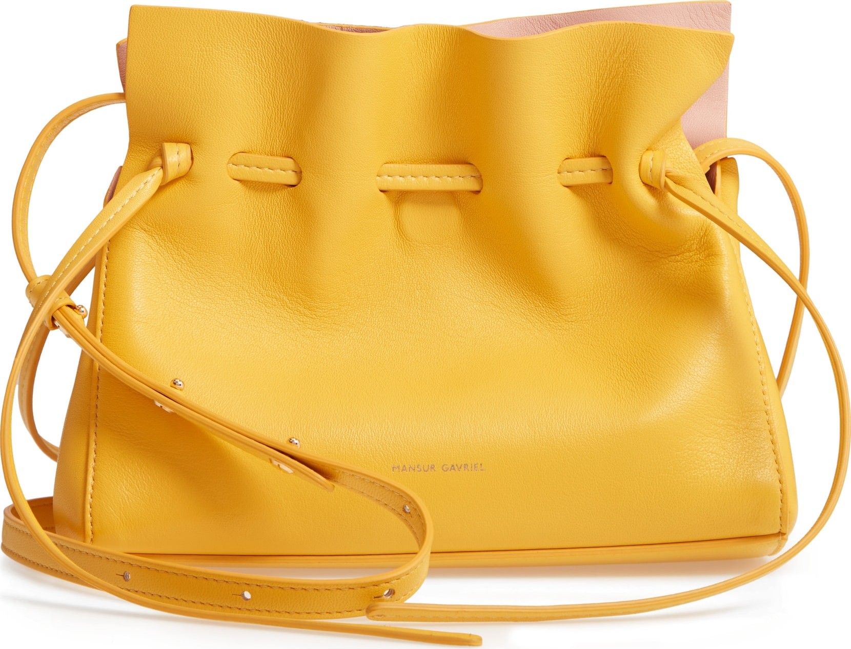 Mansur Gavriel Mini Lambskin Leather Drawstring Bag