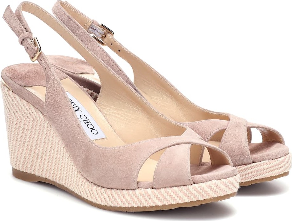 Jimmy Choo Amely 80 suede wedge sandals