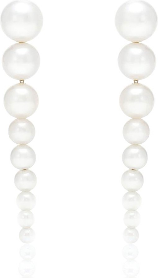 Sophie Bille Brahe Sienna 14kt gold pearl earrings