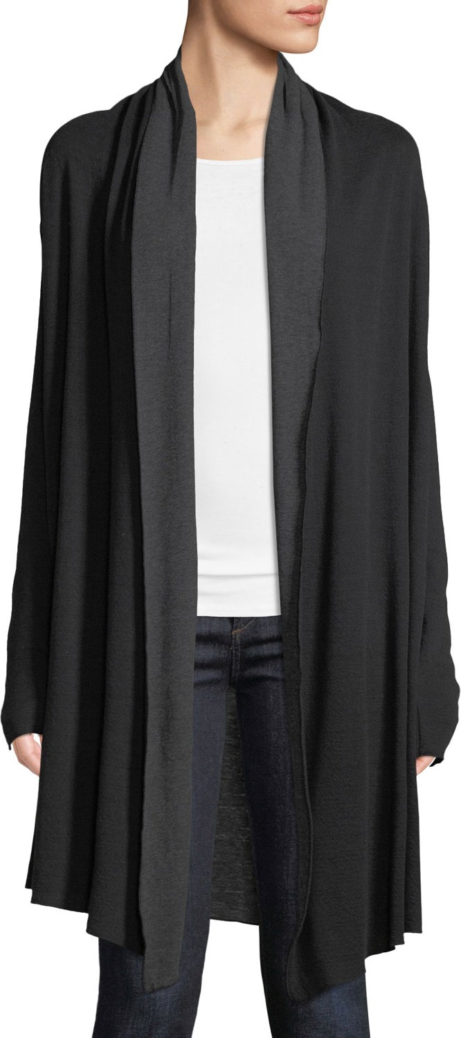 Majestic Cotton-Cashmere Double-Face Waterfall Cardigan