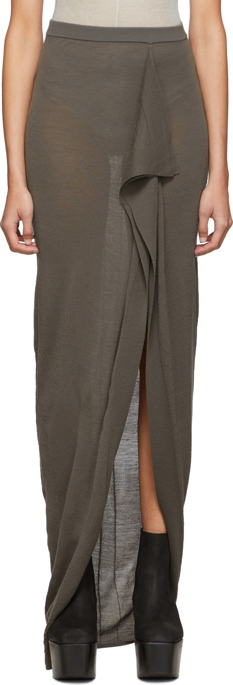 Rick Owens Grey Soft Grace Skirt