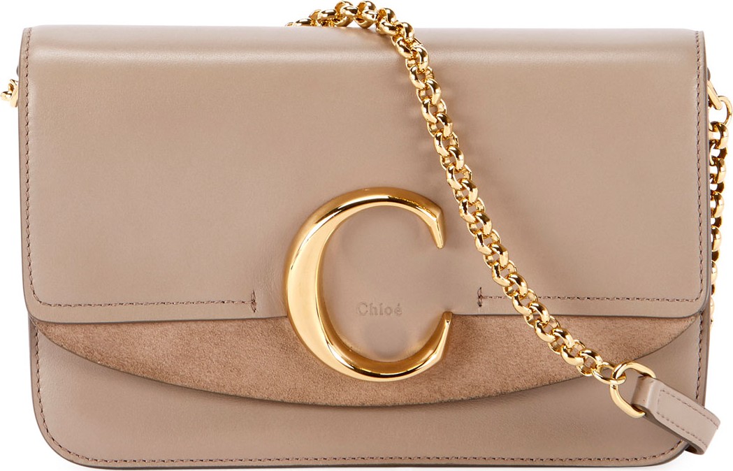 Chloe C Mini Shiny Calf Shoulder Bag