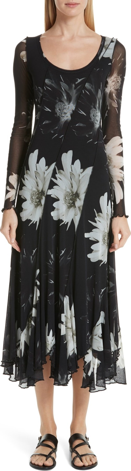 Fuzzi Floral Tulle Maxi Dress
