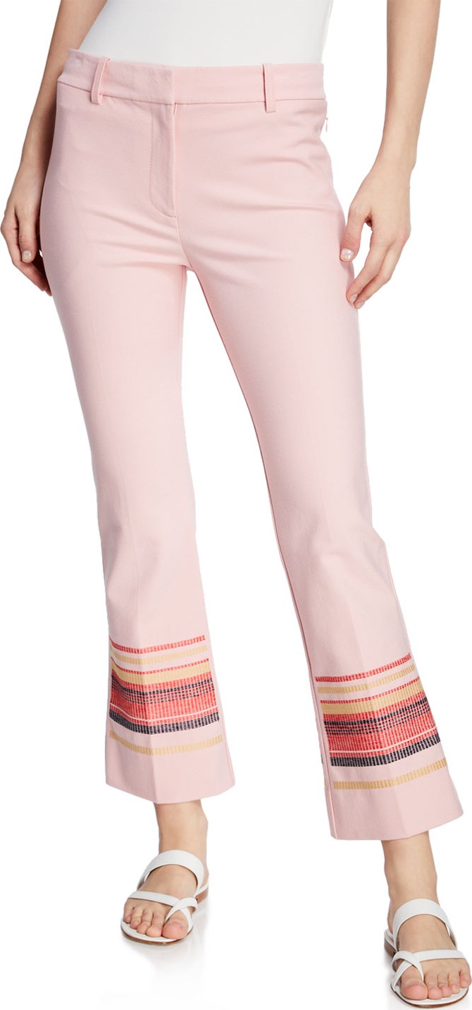 Derek Lam 10 Crosby Embroidered Cropped Flare Trousers