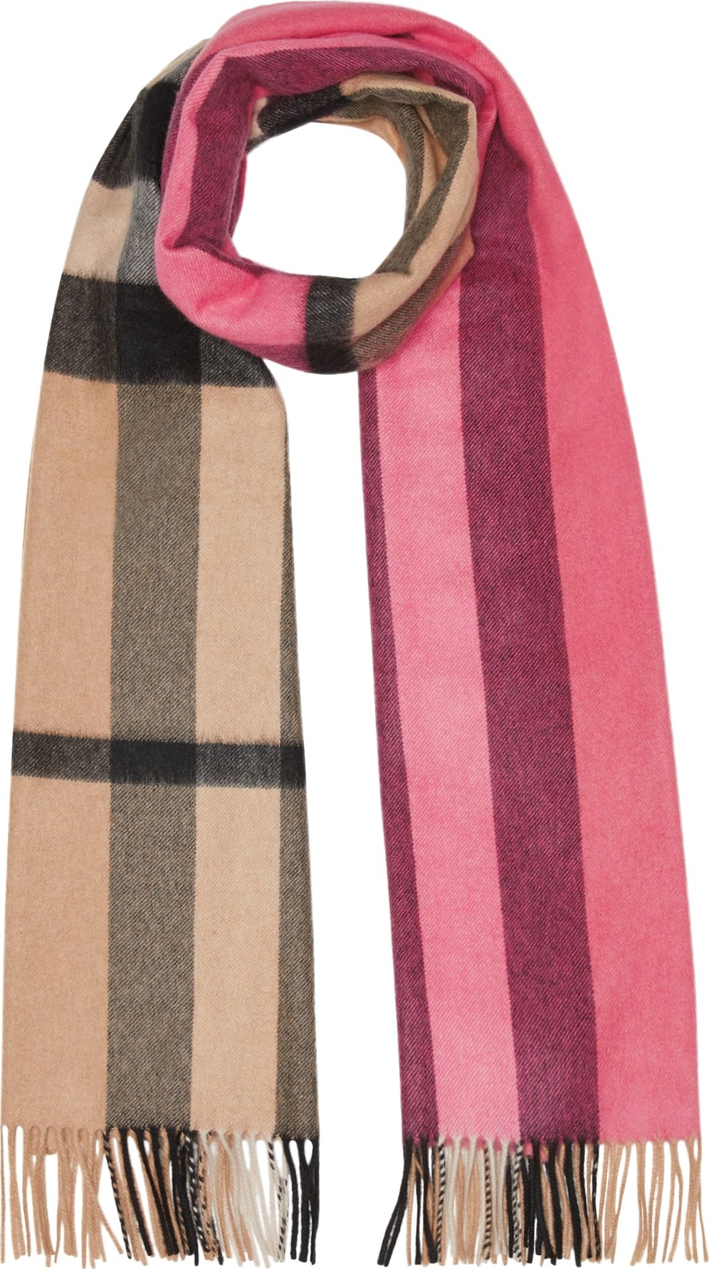 Burberry London England Colorblock Check Cashmere Scarf