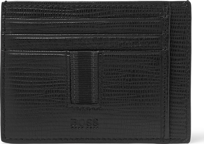HUGO BOSS Timeless Cross-Grain Leather Cardholder