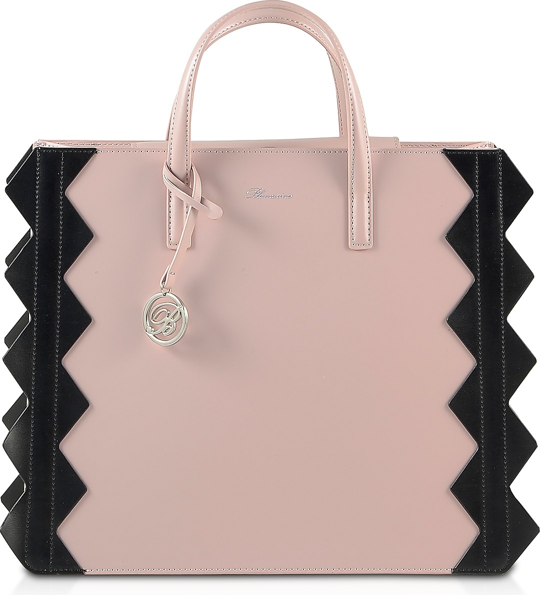 Blumarine Color Block Zig-Zag Tote Bag