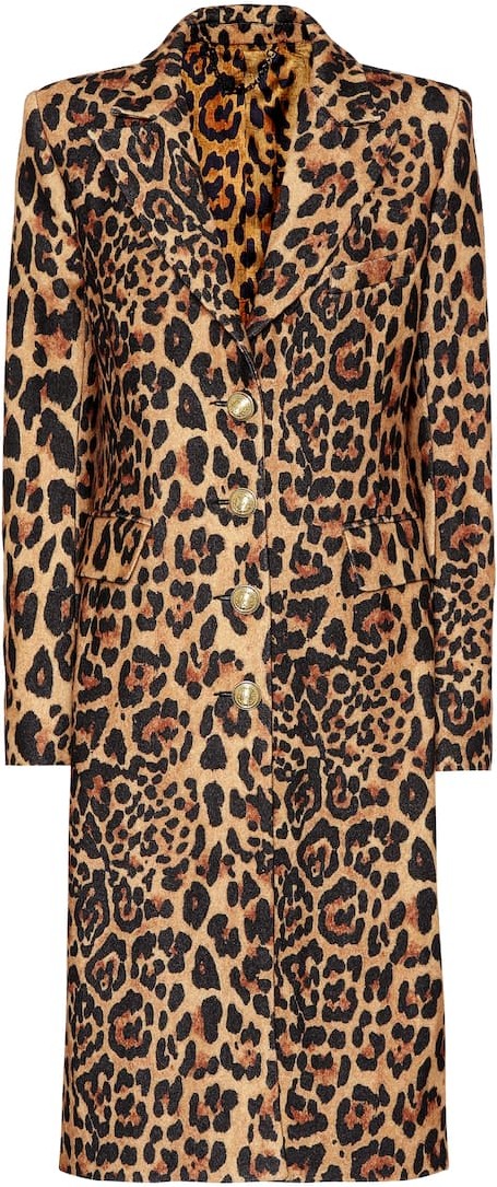 Paco Rabanne Leopard-print wool-blend coat