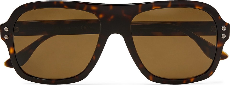 Bottega Veneta Aviator-Style Tortoiseshell Acetate and Gold-Tone Sunglasses