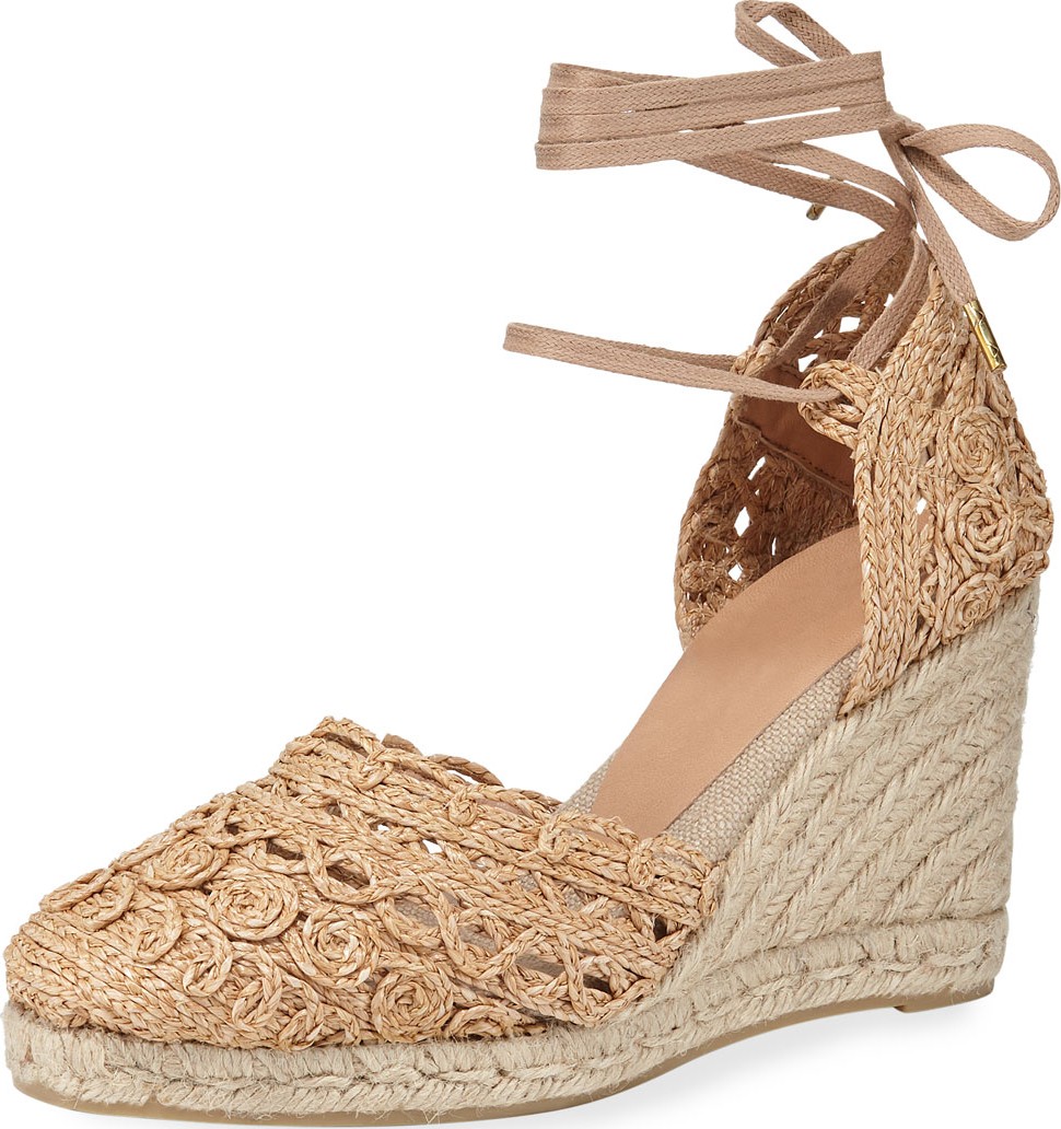 Castaner Carina Raffia Espadrilles  Beige
