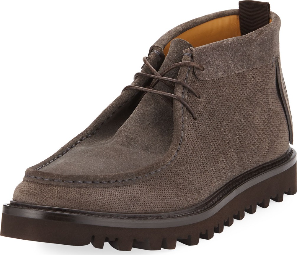 Giorgio Armani Wallaby Lug-Sole Suede Boot