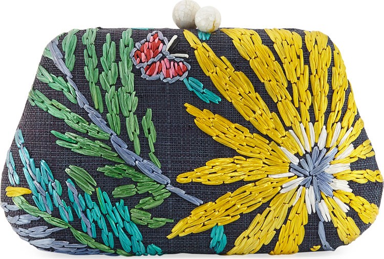 Rafe Rosie Embroidered Clutch Bag with Butterfly