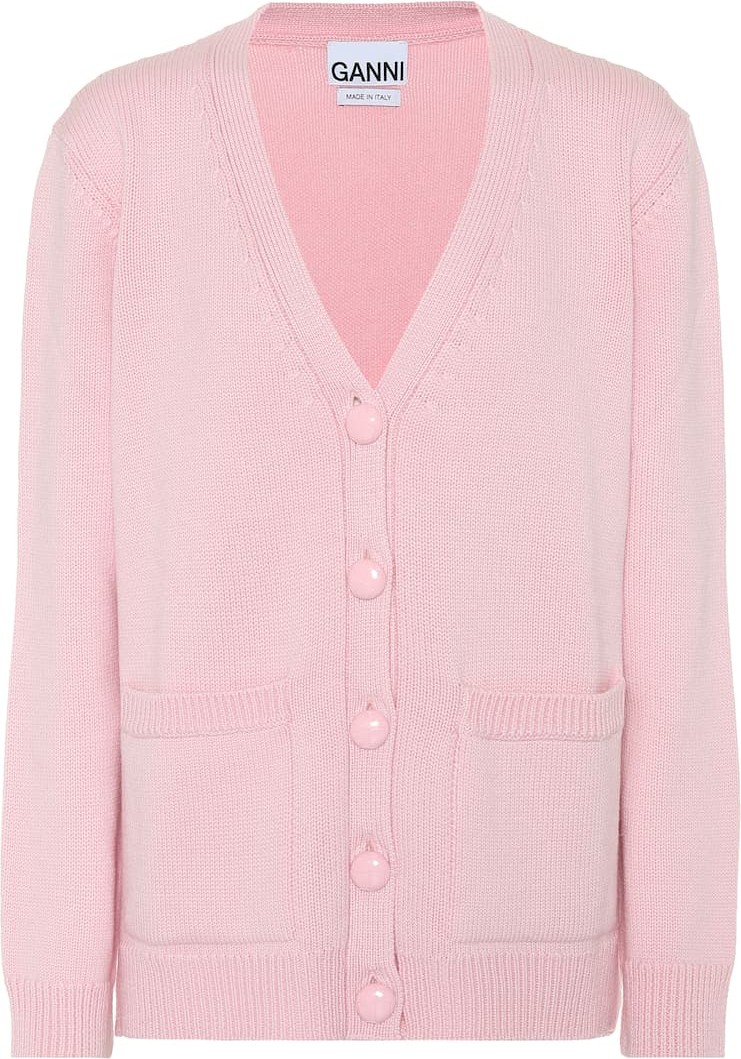 Ganni Relaxed merino-wool cardigan