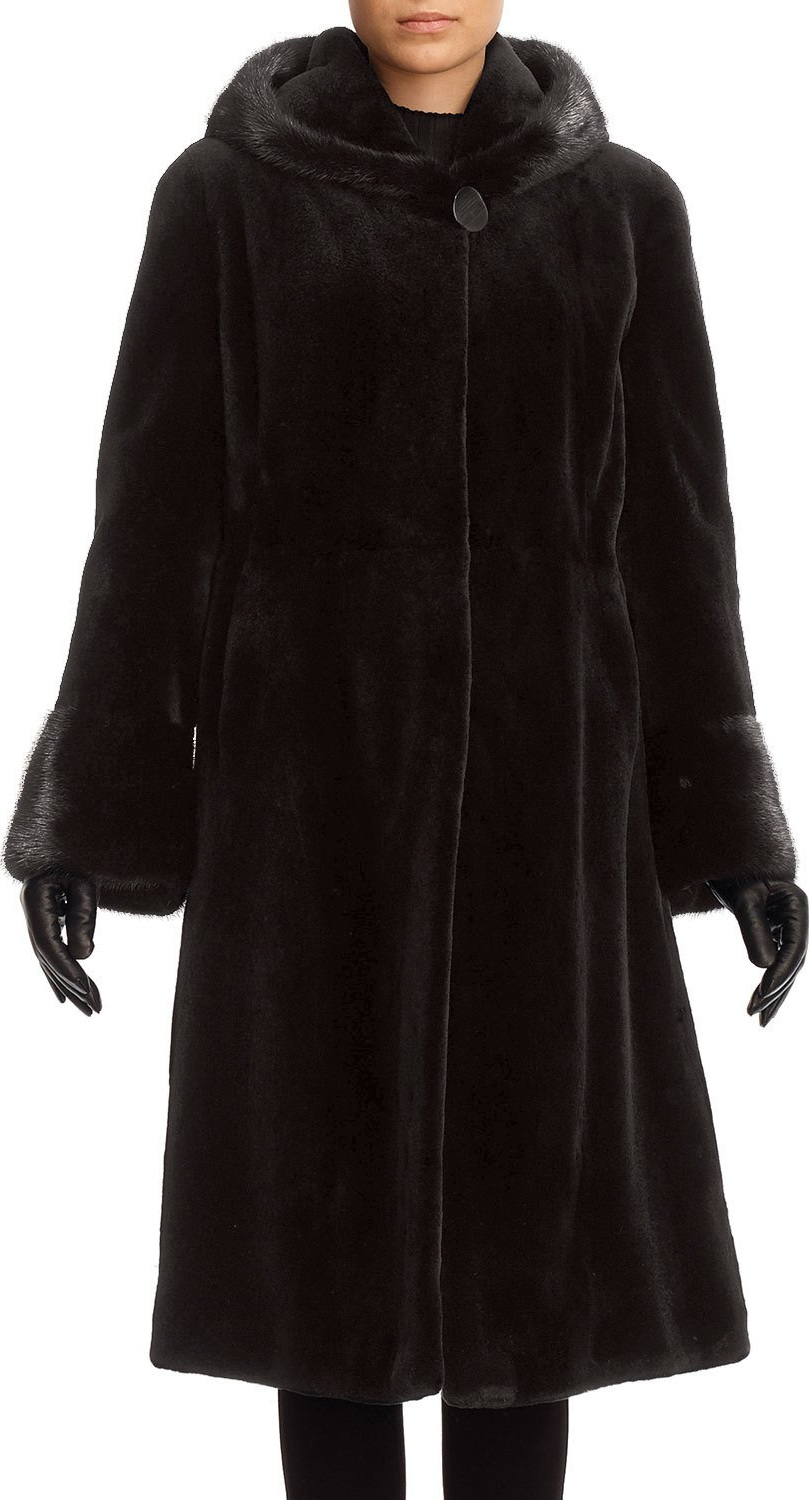 Gorski Sheared Mink Hooded Reversible Coat