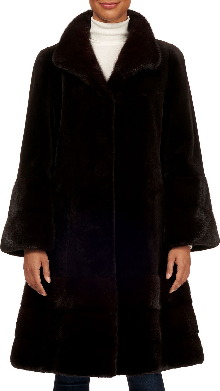 Gorski Reversible Sheared Mink Flare Coat Gorski Reversible Sheared Mink Flare Coat