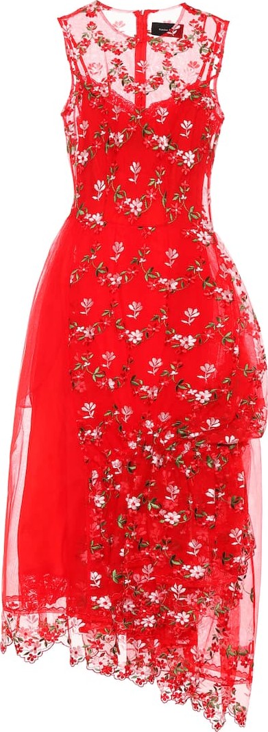 Simone Rocha Floral embroidered tulle dress