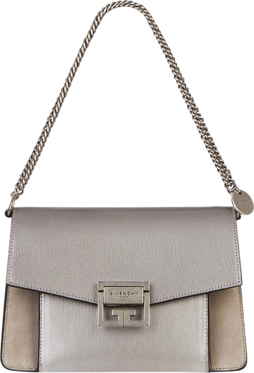 Givenchy GV3 Small Metallic Leather & Suede Shoulder Bag