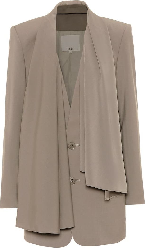 Tibi Scarf twill blazer