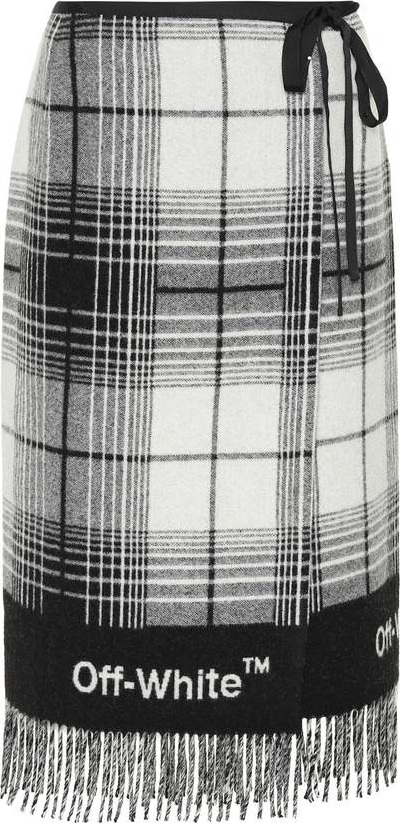 Off White Wool-blend wrap skirt