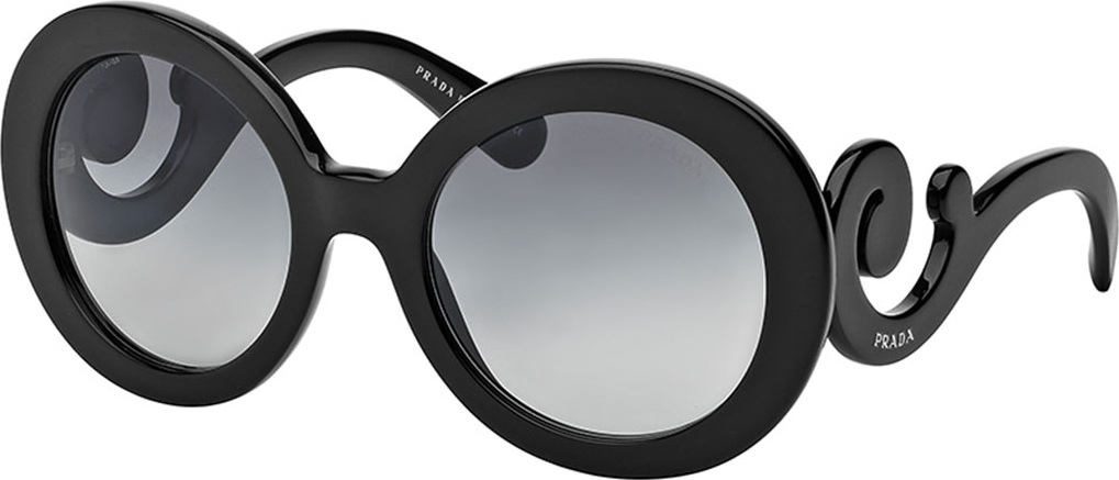 Prada Gradient Round Scroll Sunglasses, Black