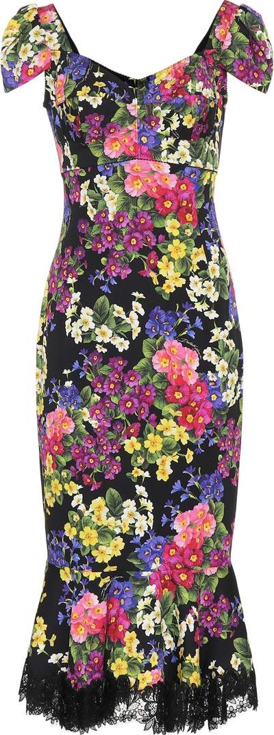 Dolce & Gabbana Floral stretch silk-blend dress