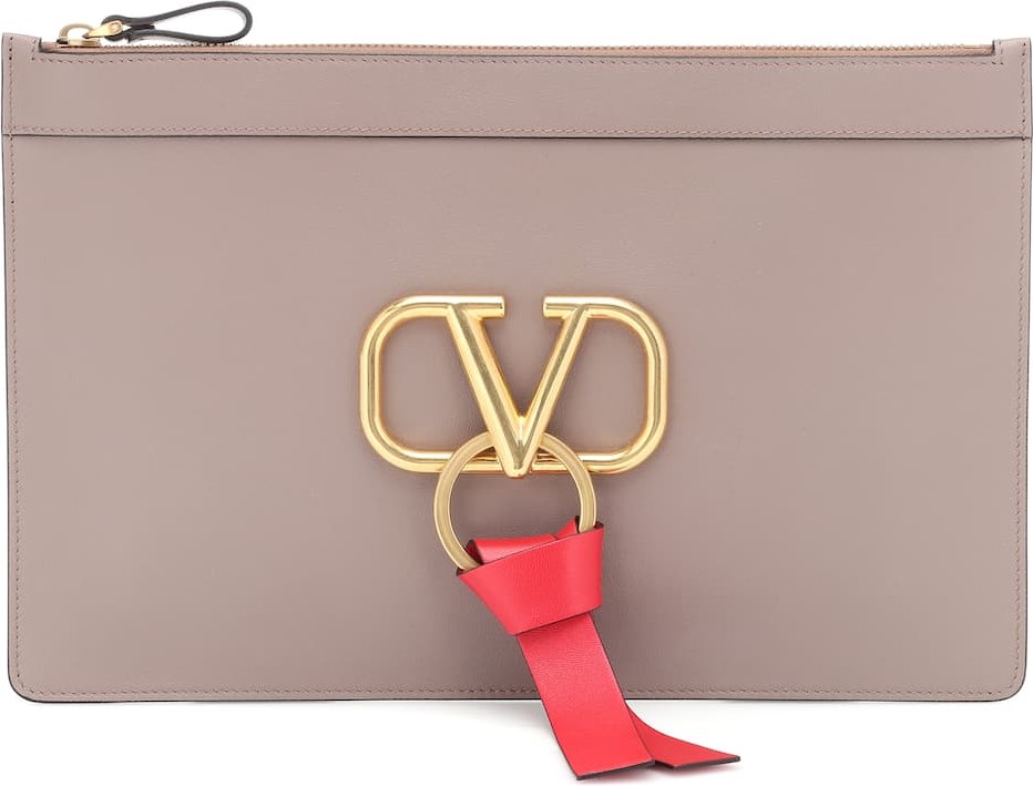 Valentino Valentino Garavani VLOGO leather clutch