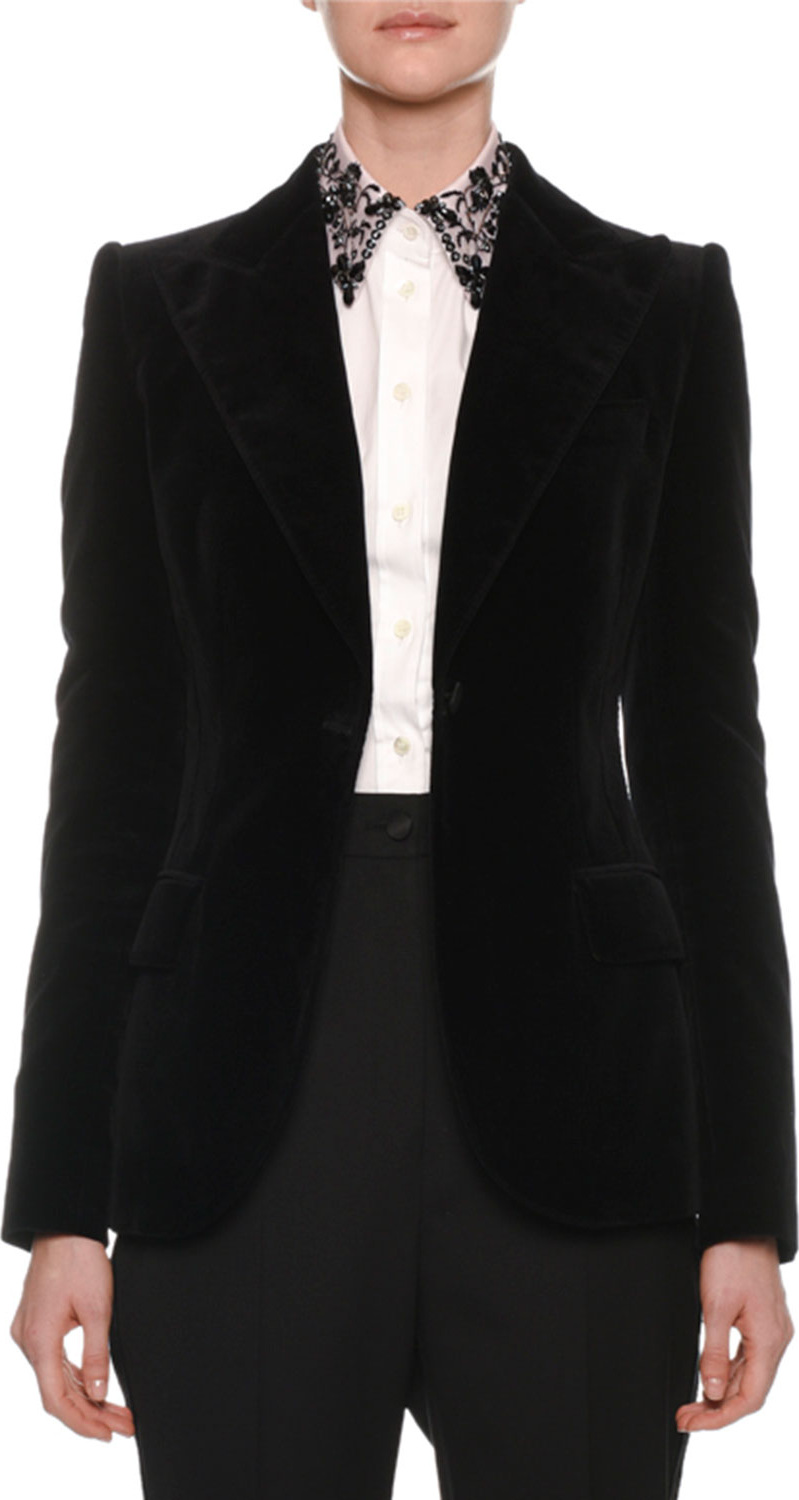 Dolce & Gabbana Peak-Lapel One-Button Velvet Jacket