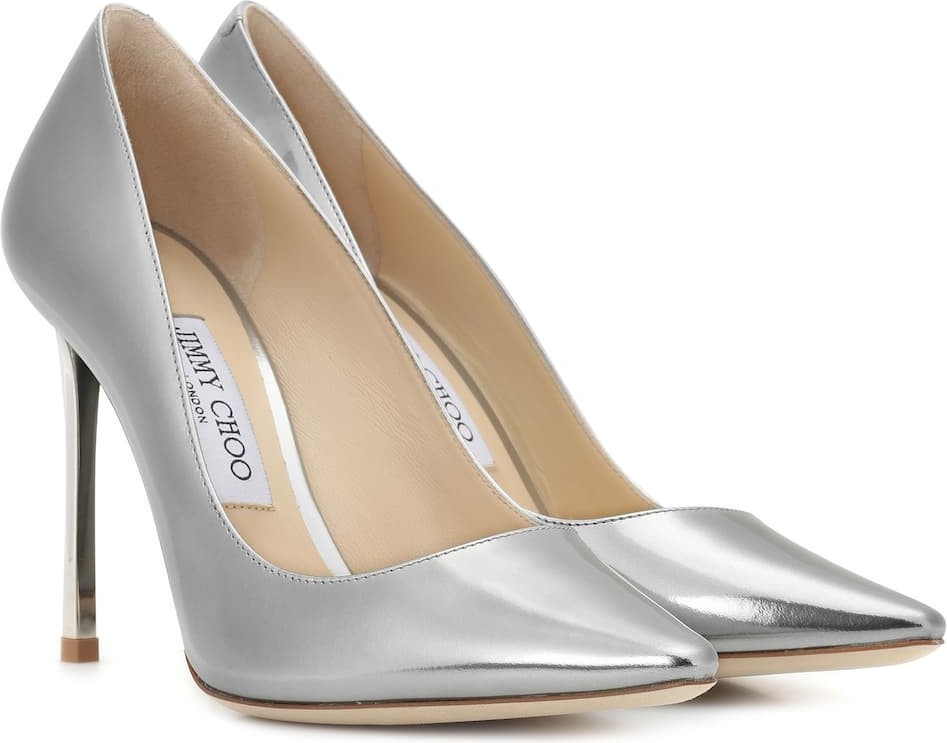 Jimmy Choo Romy 100 metallic leather pumps