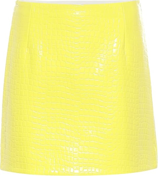 Tibi Croc-effect patent miniskirt