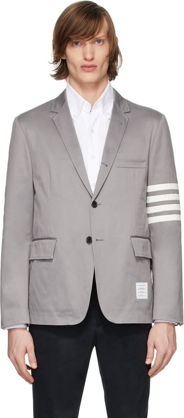 Thom Browne Grey Unconstructed Classic 4-Bar Blazer