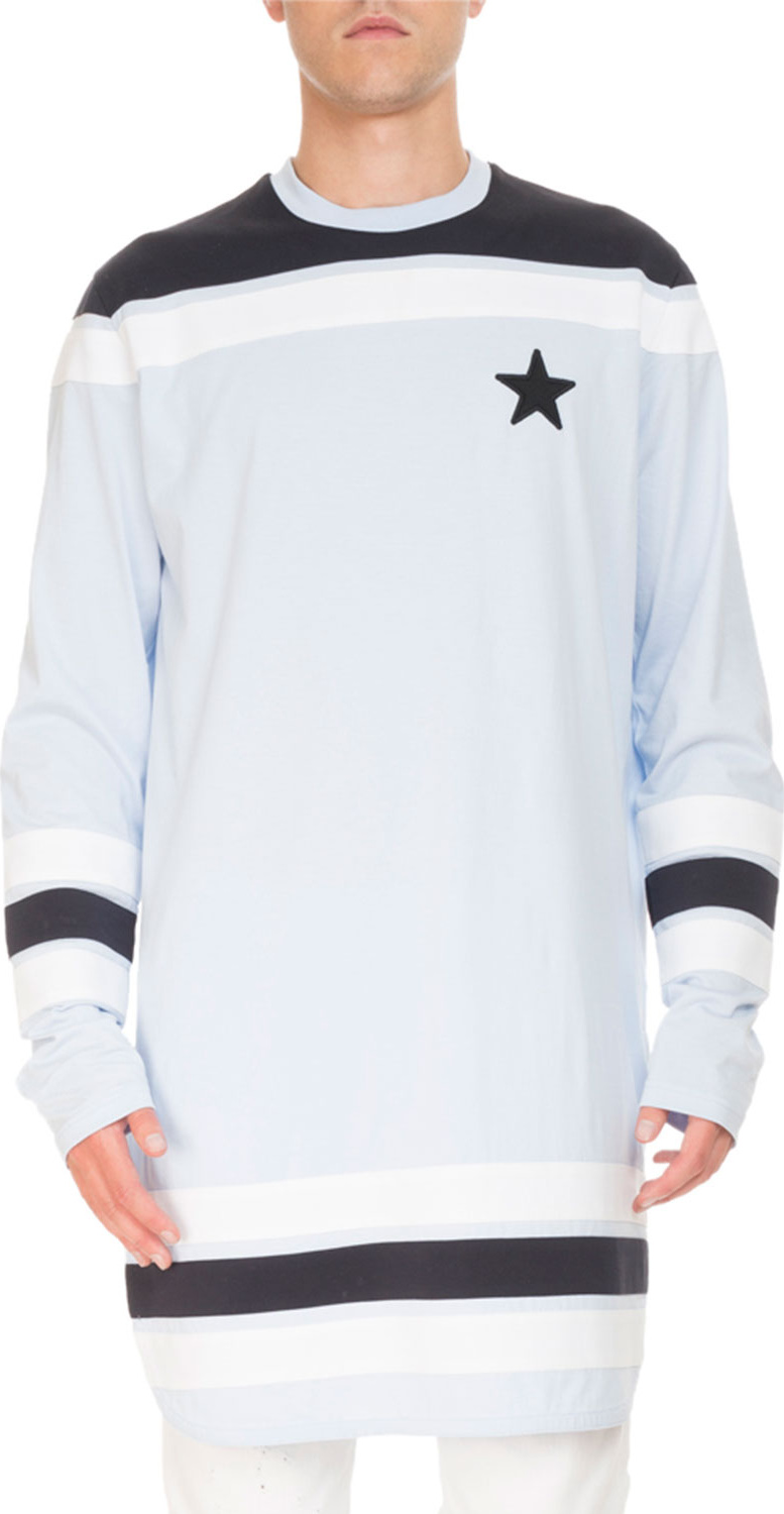 Givenchy Contrast-Detail Long-Sleeve Baseball T-Shirt