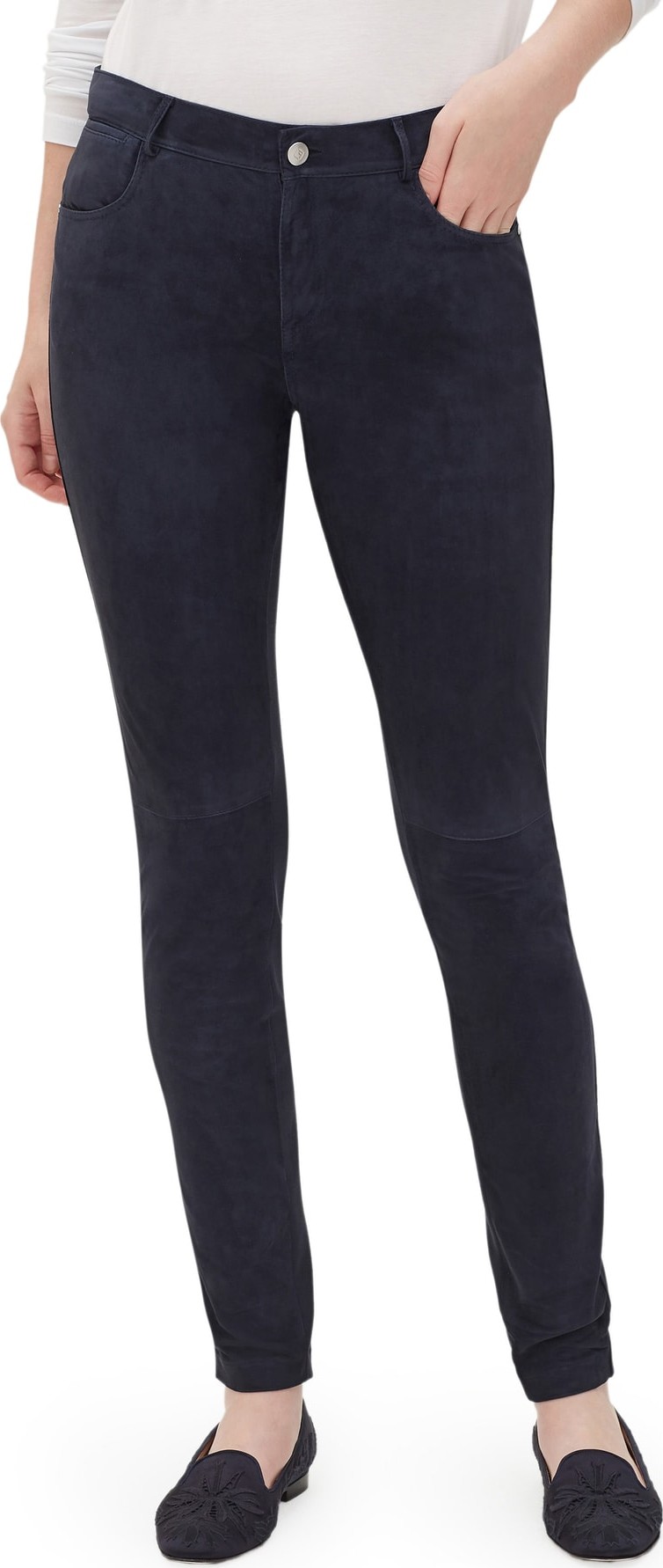 Lafayette 148 New York Mercer Suede Front Skinny Pants