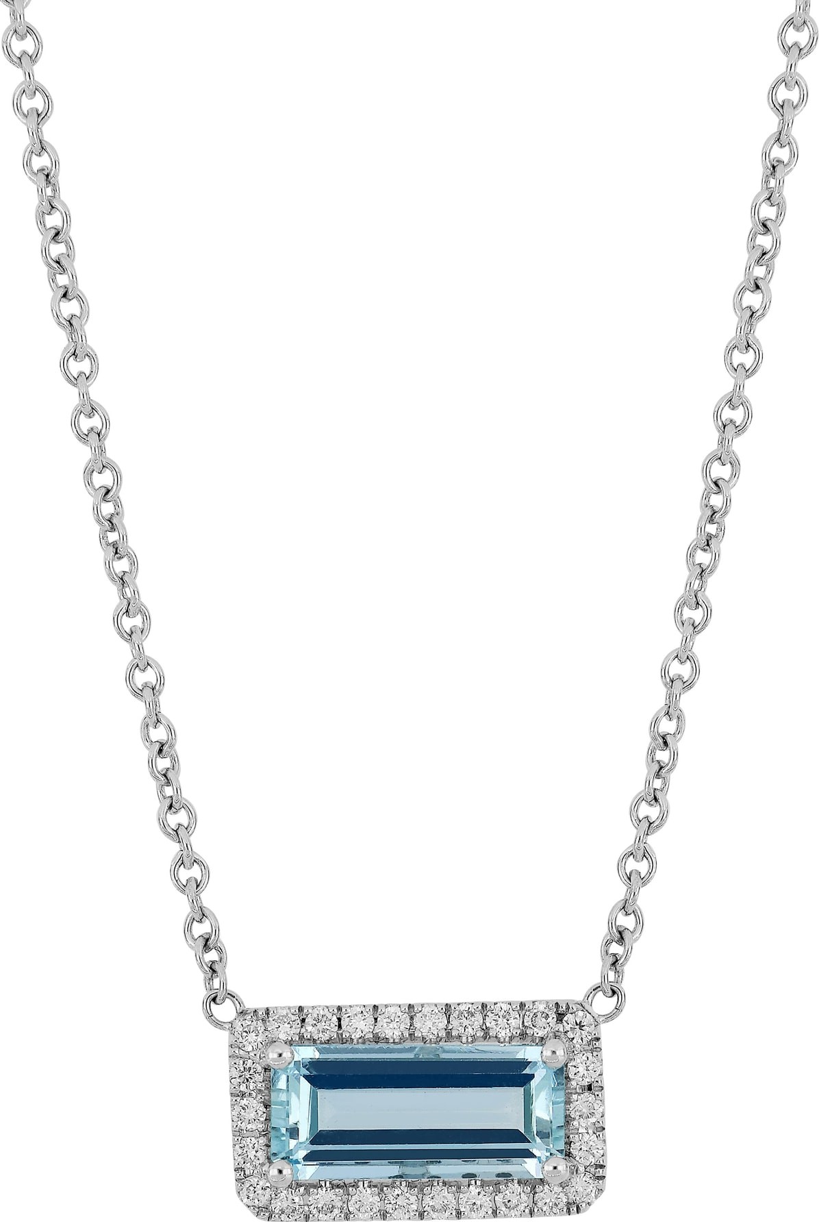 Bony Levy Diamond & Aquamarine Pendant Necklace