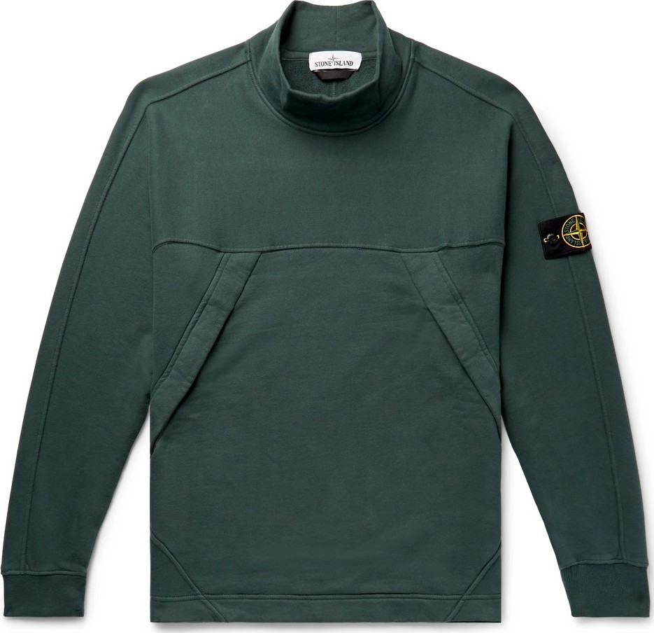 Stone Island Garment-Dyed Fleece-Back Cotton-Jersey Sweatshirt