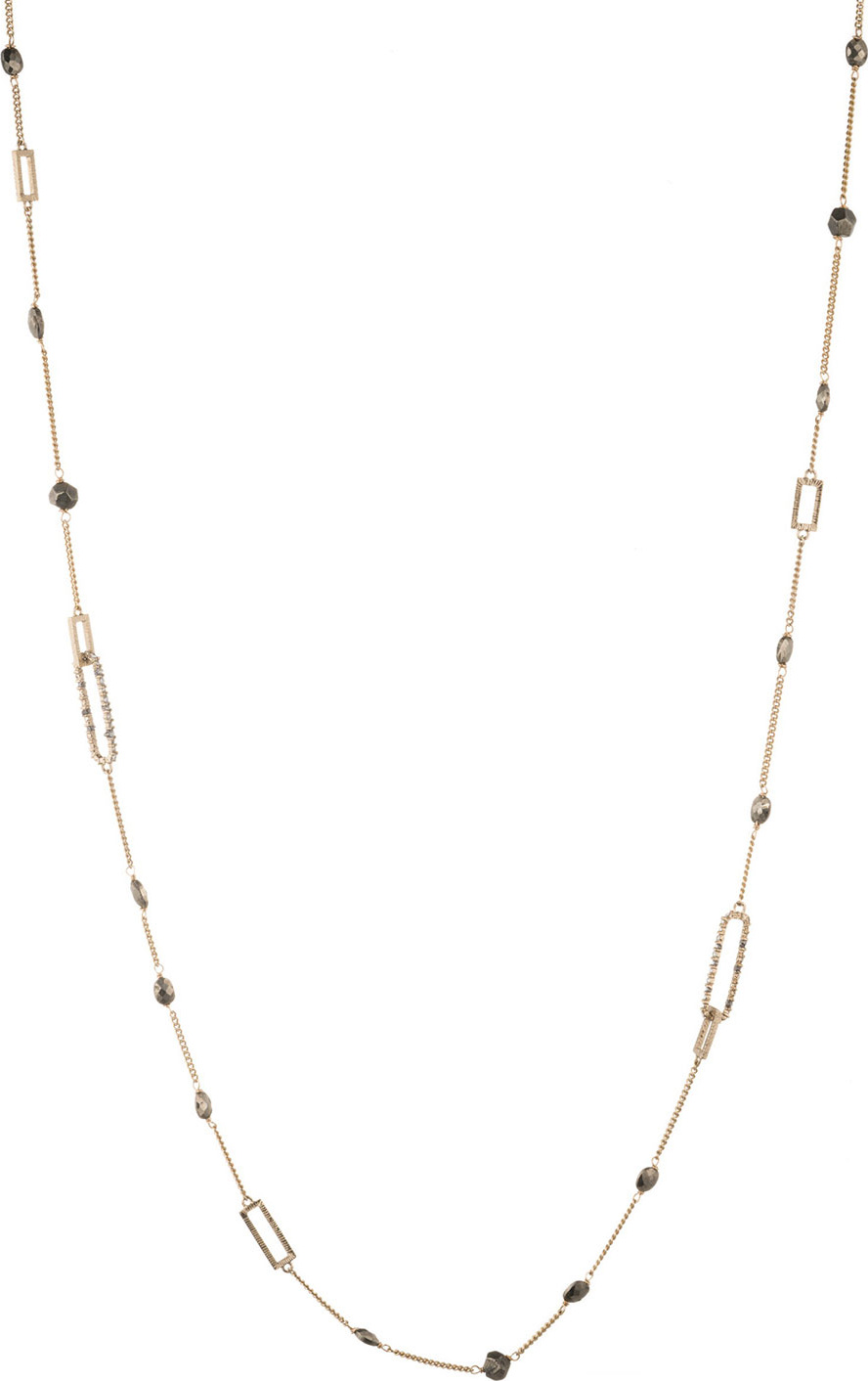 Alexis Bittar Crystal Encrusted Link Necklace w/ Pearls