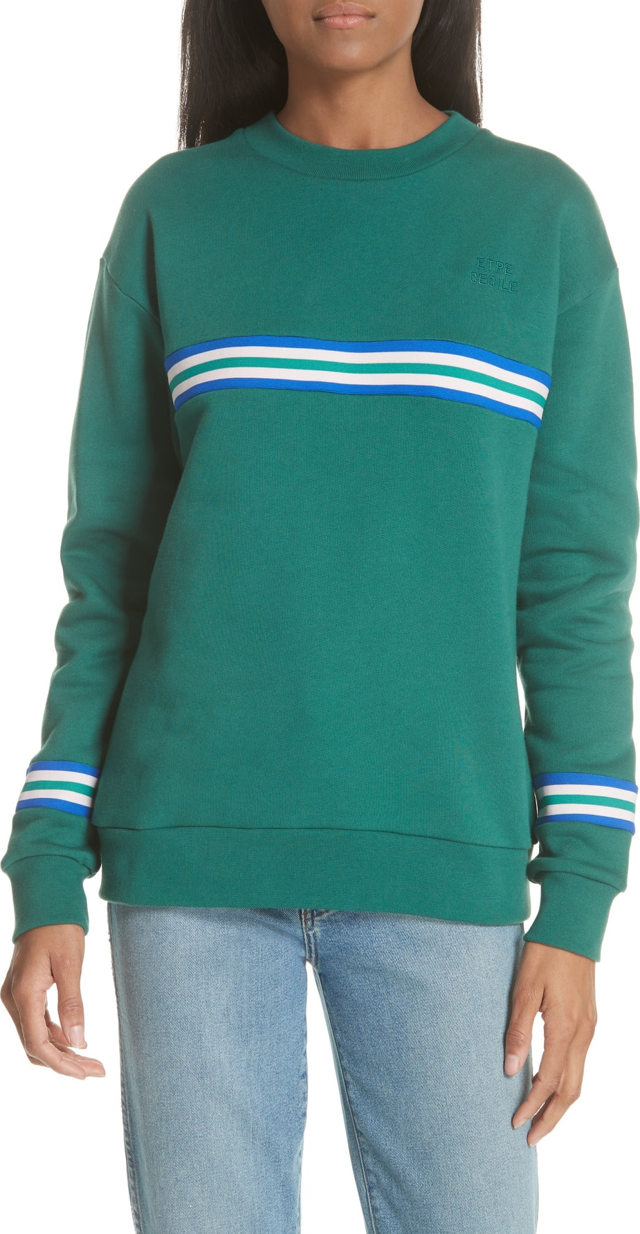 Etre Cecile être cécile Rib Stripe Boyfriend Sweatshirt