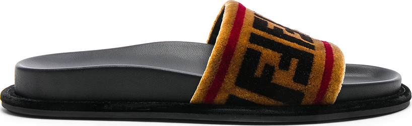 Fendi Velvet Logo Sandals