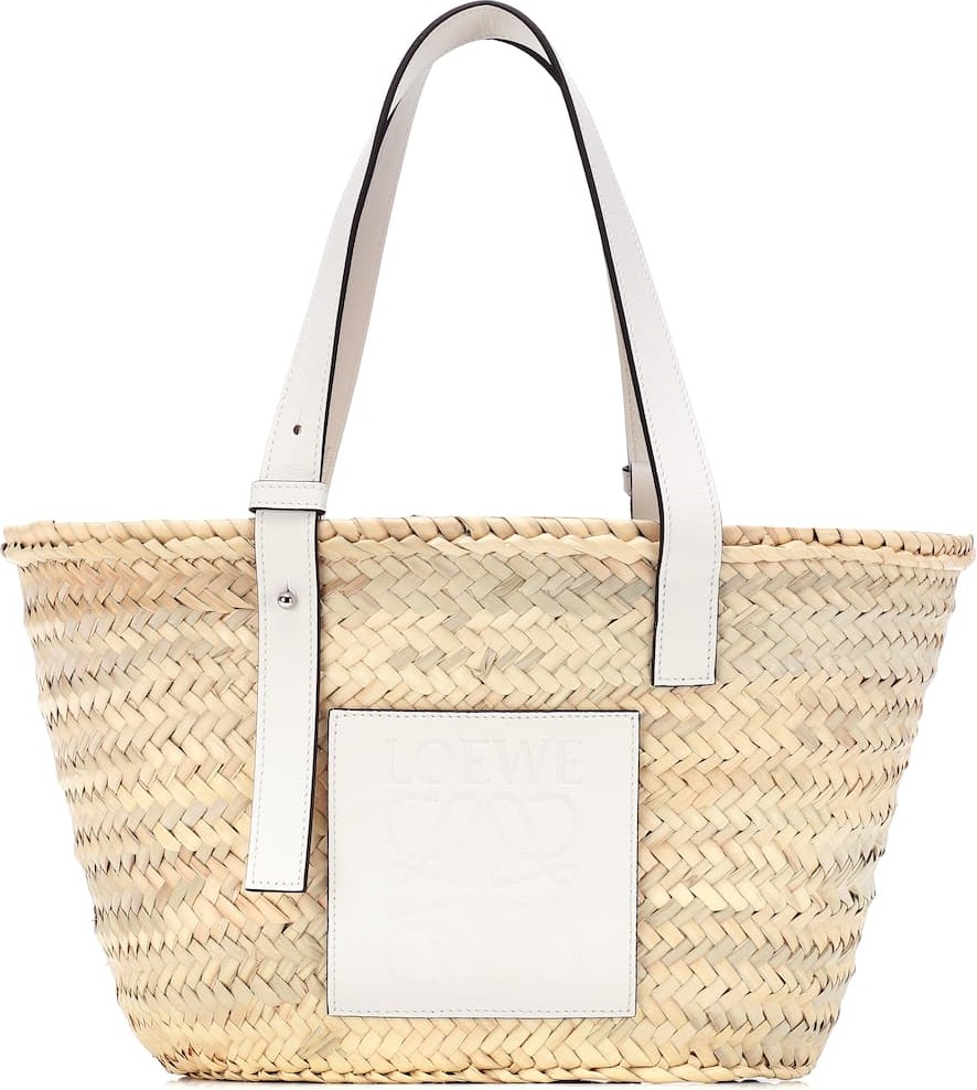 LOEWE Medium leather-trimmed basket tote