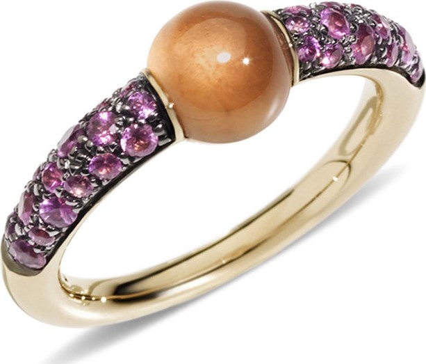 Pomellato 18k M'ama Non M'ama Ring w/ Garnet & Pink Sapphires, Size 51