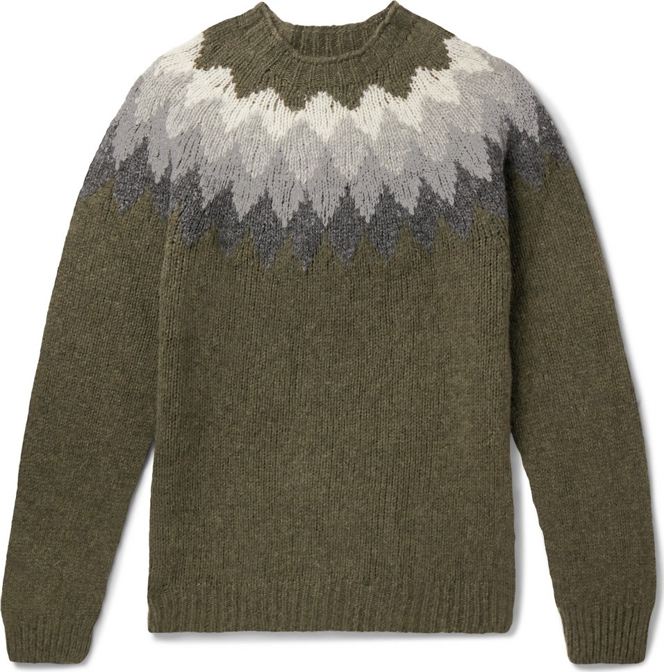 Officine Générale Fair Isle Shetland Wool Sweater