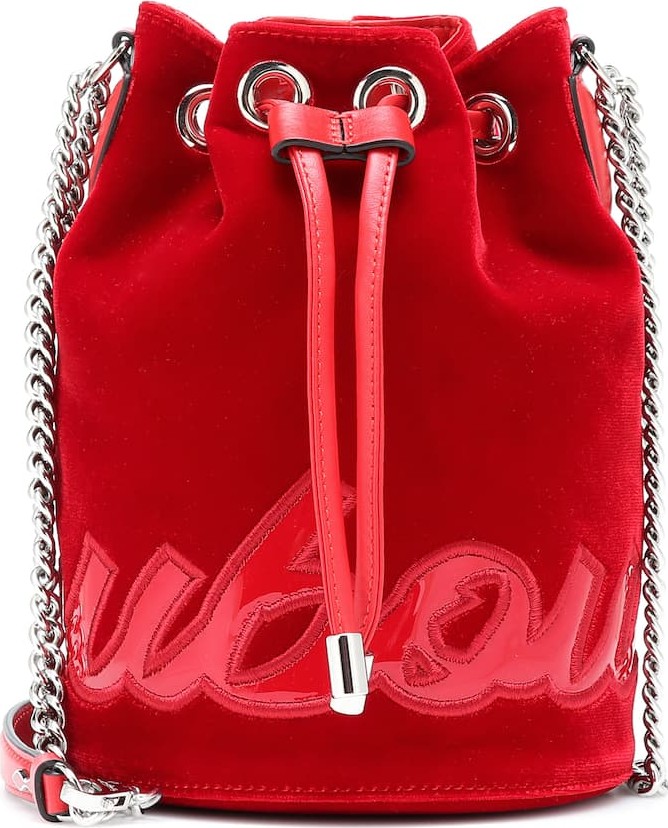 Christian Louboutin Marie Jane velvet bucket bag
